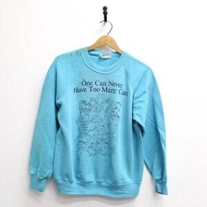 Vintage One Can Never Have Too Many Cats Sweatshirt Large